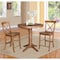 International Concepts Round 36 in Rd Ped Gathering Ht Table, 2 X-Back Stools, Distressed Oak, 36 in W, 36 in L, 35.1 in H K42-36RT-27B-S6132-2 - alternate 3